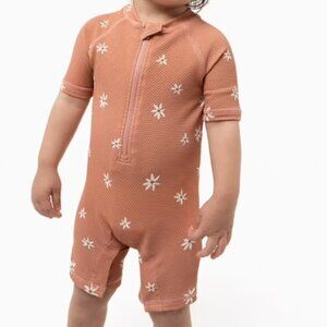 NWT Modern Moments by Gerber Baby Rash Guard Swimsuit Pink Floral Size 6-9M